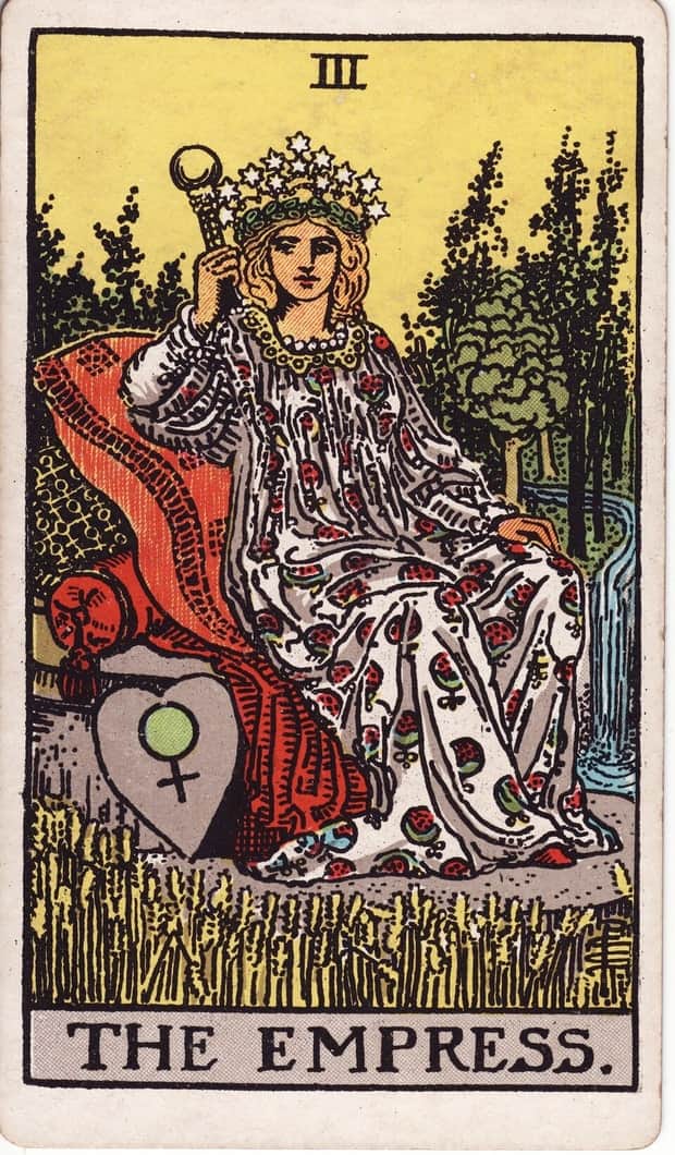 A gravura da carta A Imperatriz no baralho de tarot Rider-Waite-Smith
